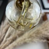 Lamp walking/suspension lamp large globe vintage molded glassware Murano smoked yellow