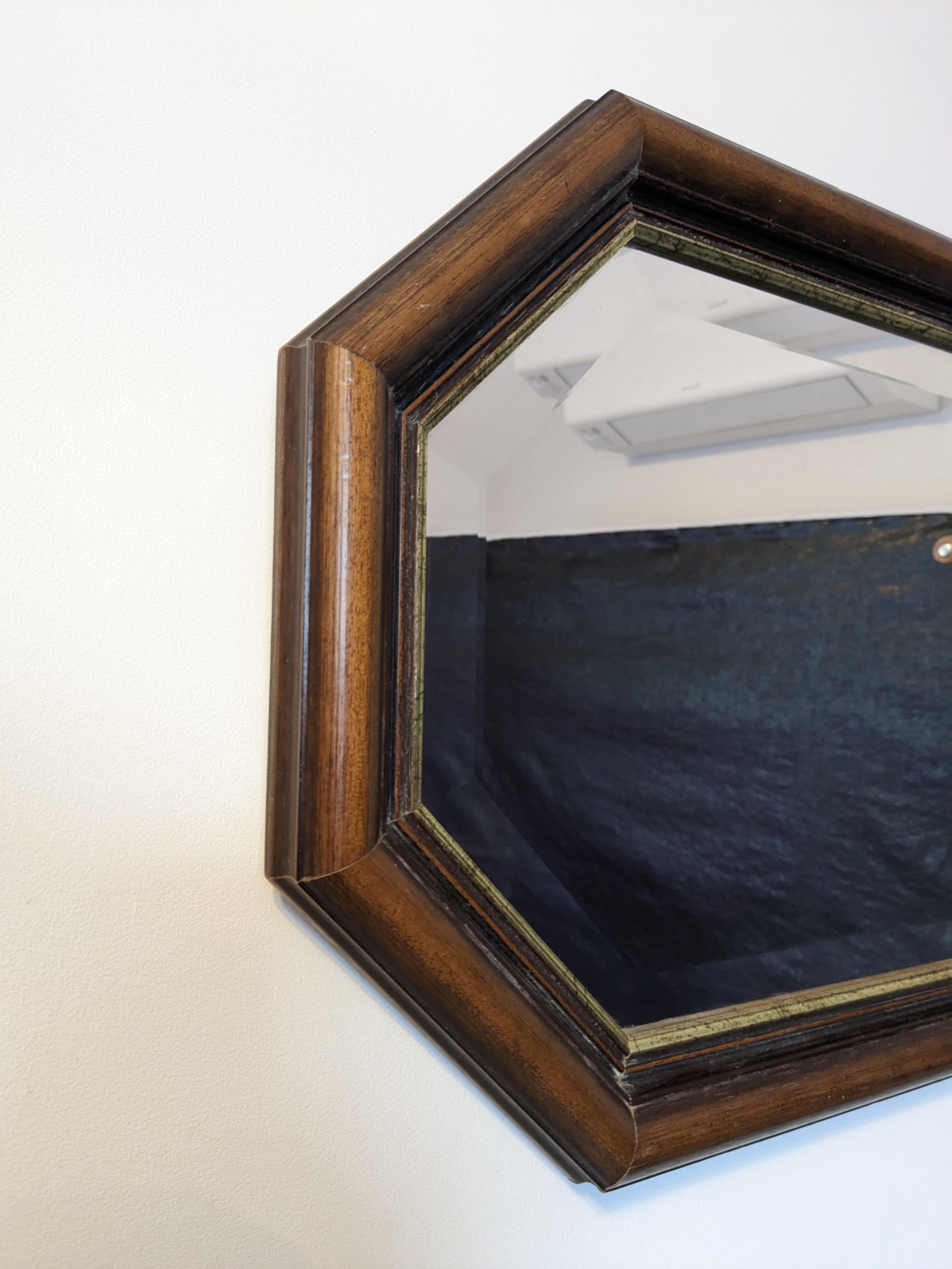 Miroir octogonal biseauté vintage 48 x 38 cm