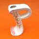 Soliflore vase alphabet letter p ceramic with floral decoration