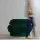 Paire de fauteuils de salon en velours vert, Italie, années 1970