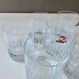 6 Vintage Whiskey Glasses, Ingrid Glas Germany, Bourbon, Mid Century Bar