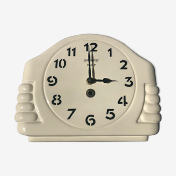 Pendule horloge art déco française Bayard en céramique mouvement quartz