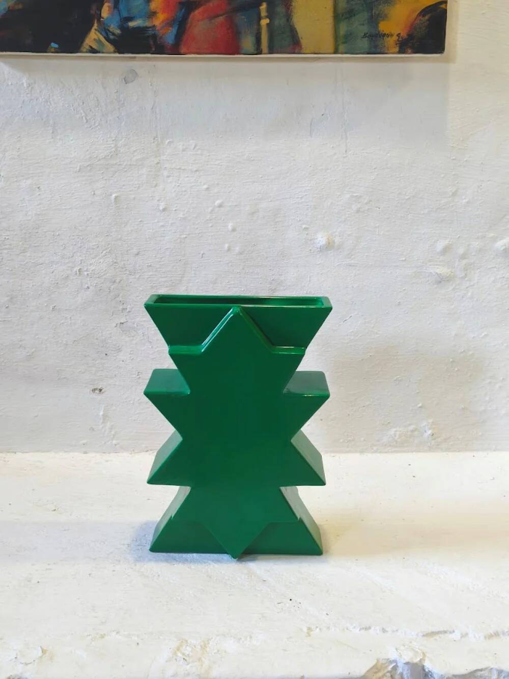 Ceramic vase in Memphis style "Ilios" by Florio Keramia from the 1990s.