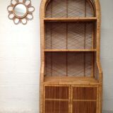Vintage rattan bookcase