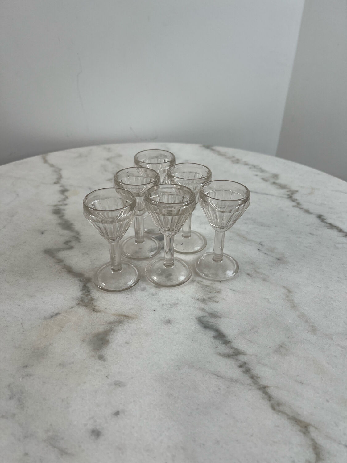 Set of 6 blown glass shot glasses