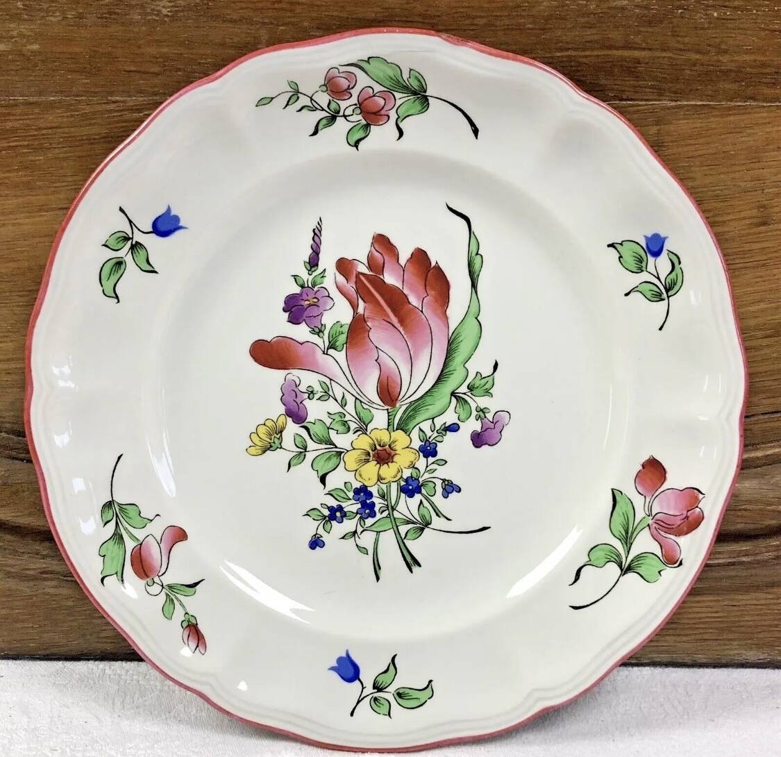 6 dessert plates 22.7 cm Lunéville street light model