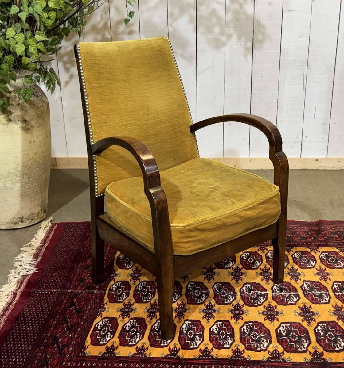 1950s English bridge chair in beech.