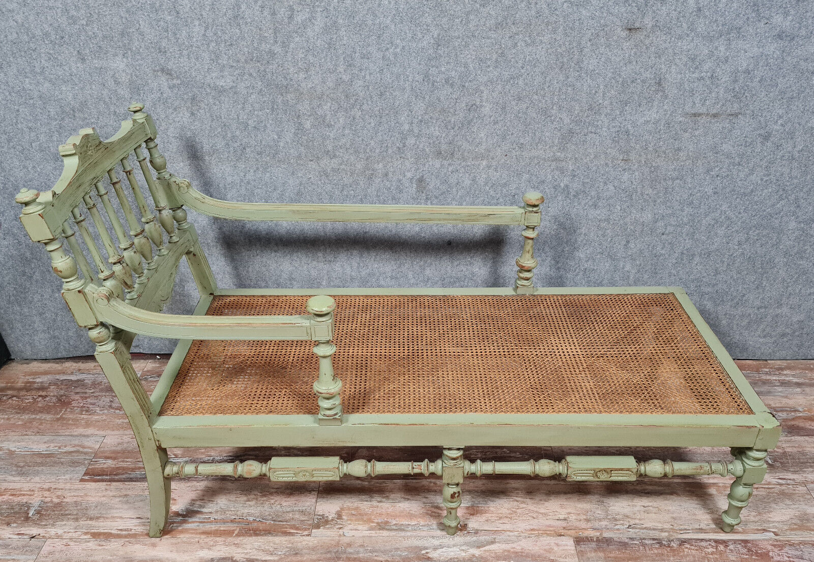Recamier or provençal rest bench Napoleon III era in lacquered wood