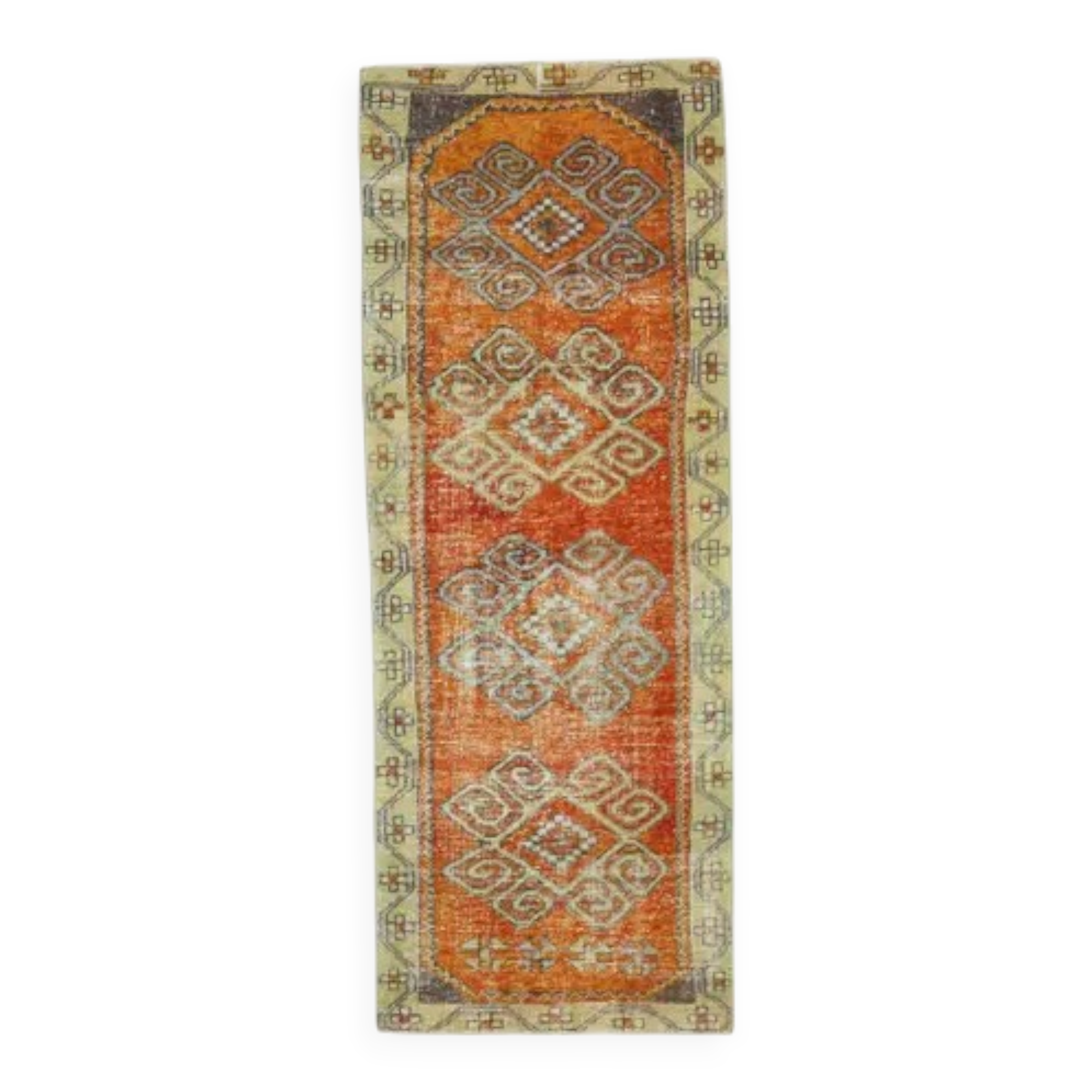 Vintage Turkish Oushak Handmade Wool Runner 83x225