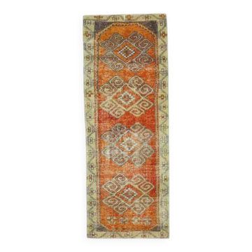 Vintage Turkish Oushak Handmade Wool Runner 83x225