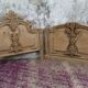 Set of wall panels headboard in carved wood, unique piece