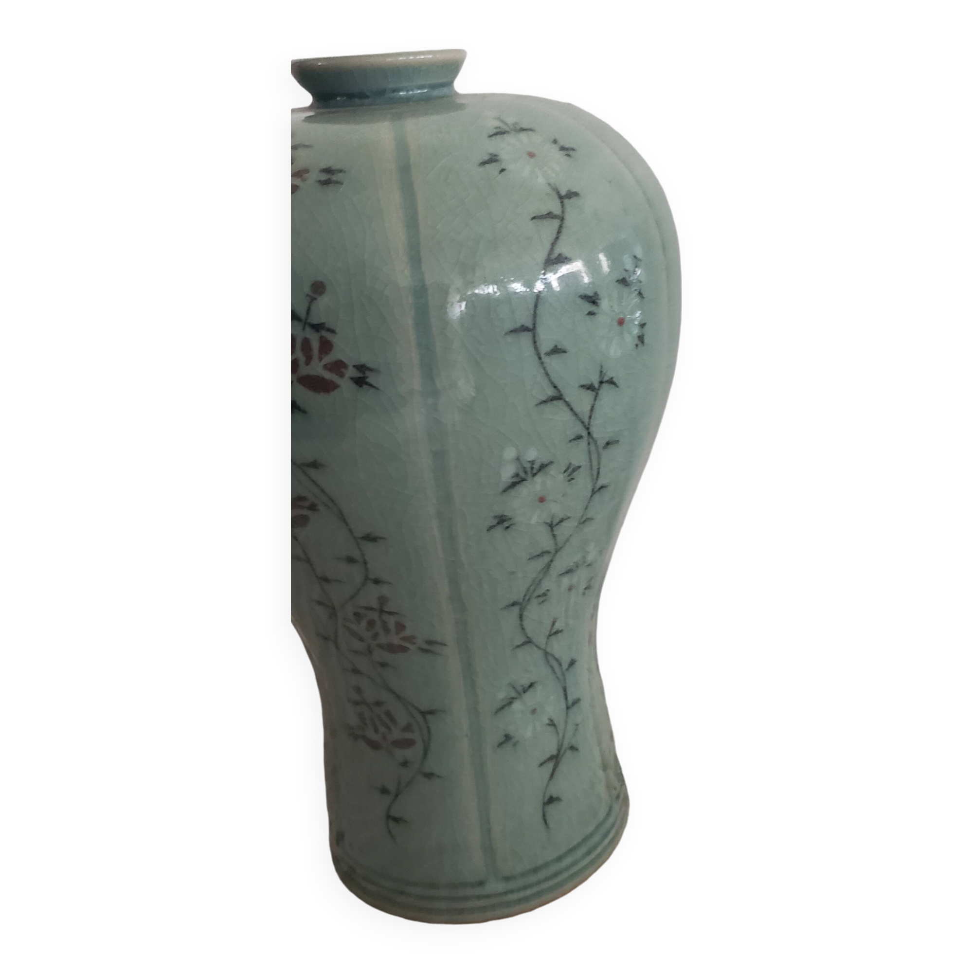 Antique Korean ceramic vase signed