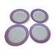 4 plates in Gien earthenware with a purple marli