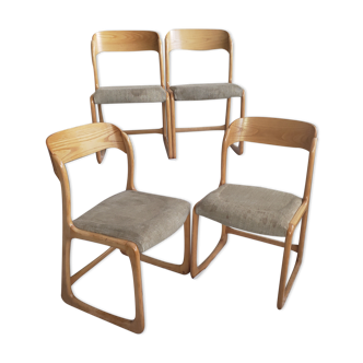 4 chaises traineau Baumann