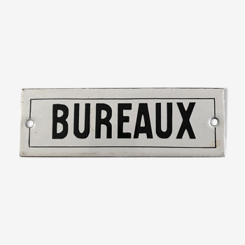 Plaque émaillée "bureaux" vintage 50’s