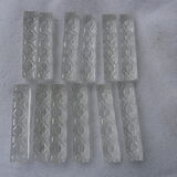 Set of twelve crystal knife holders in their box