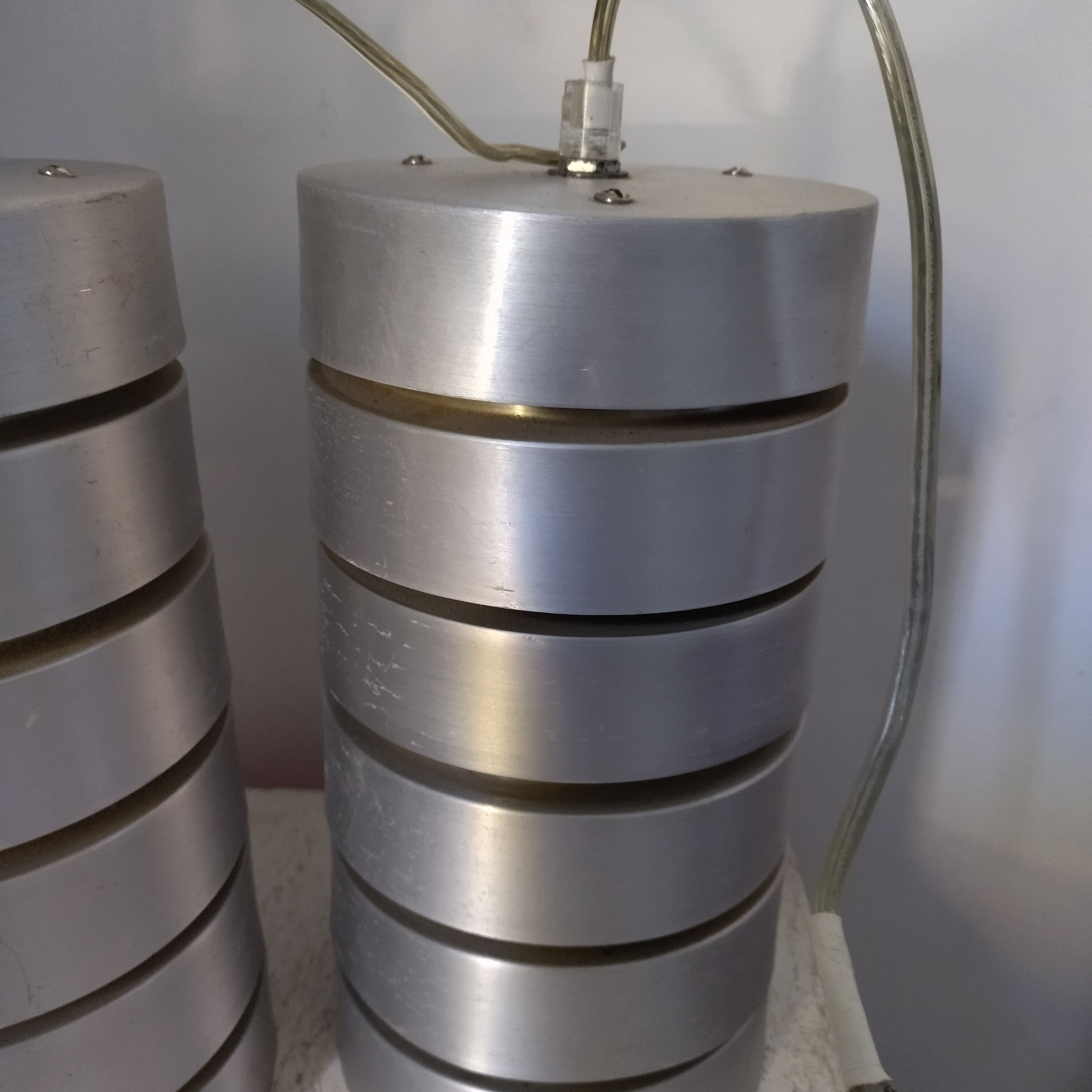 Pair of suspension brushed aluminum 70s