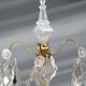 Pair of Louis XV Style Bronze & Crystal Chandeliers with 4 Lights