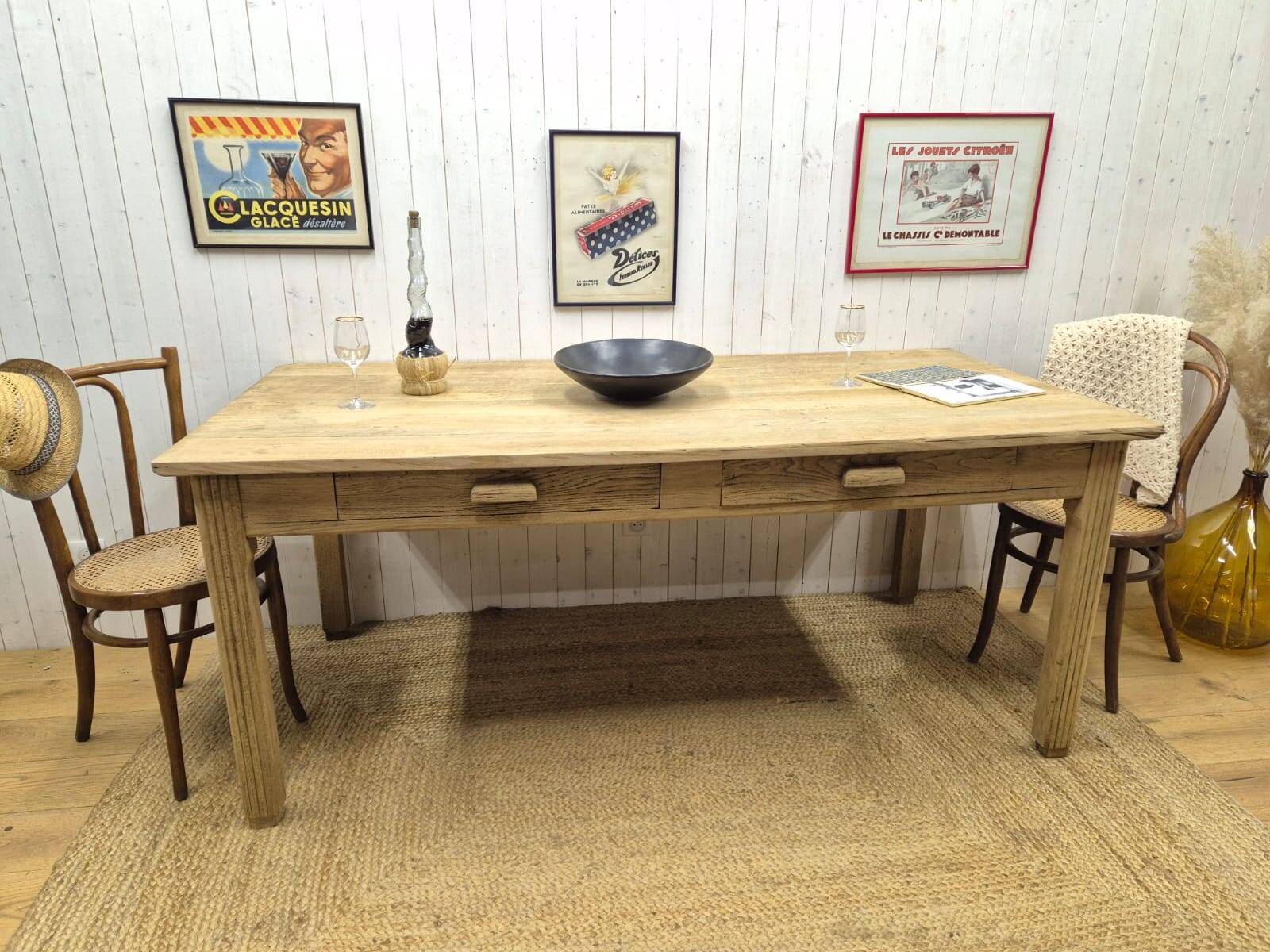 Solid oak farmhouse table