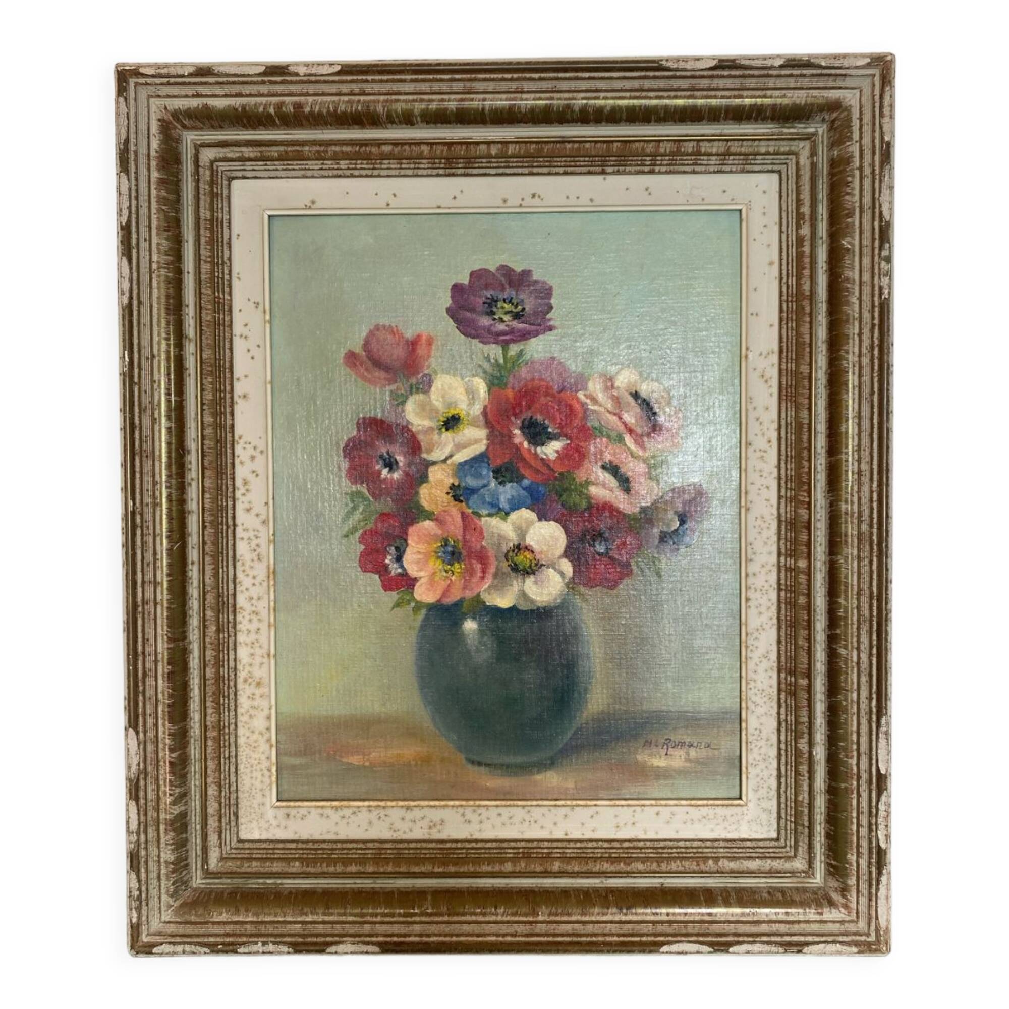 Oil on canvas "anemones"