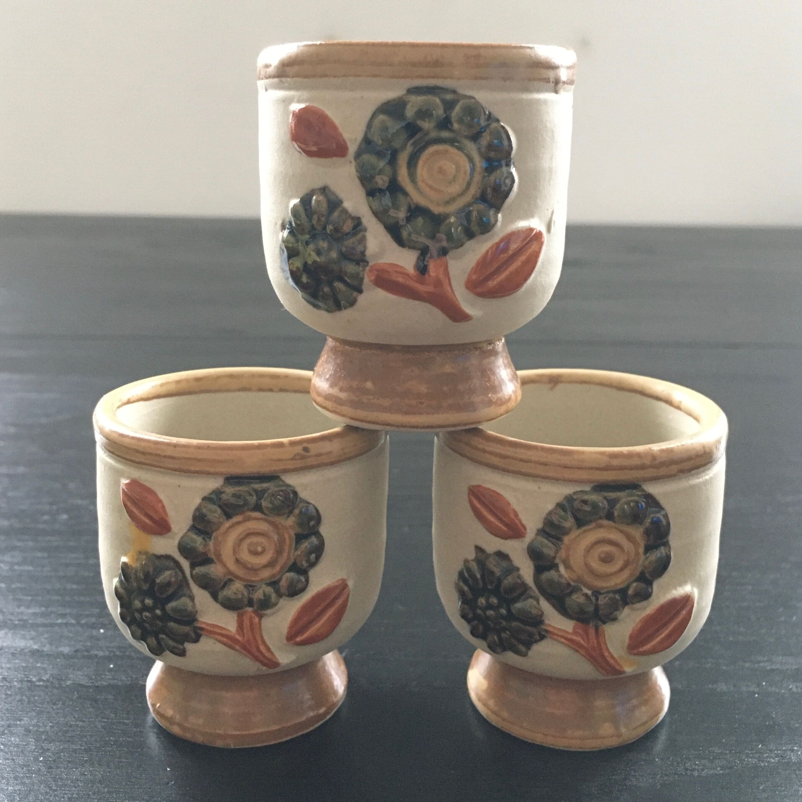 Set of 3 Scandinavian egg cups