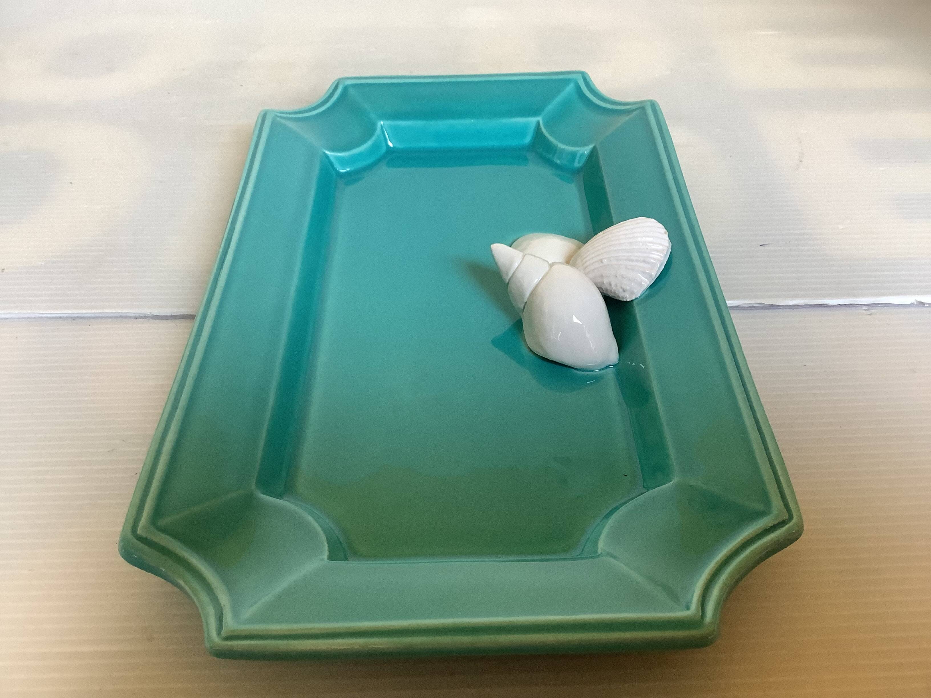 Vide poche coquillages bleu turquoise, Italie