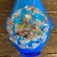 Vintage Murano Glass Vase Blue Flower Decor Blown Italy