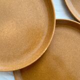 6 assiettes plates en grès vintage
