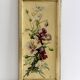 Peinture ancienne huile sur carton verticale fleurs pavots