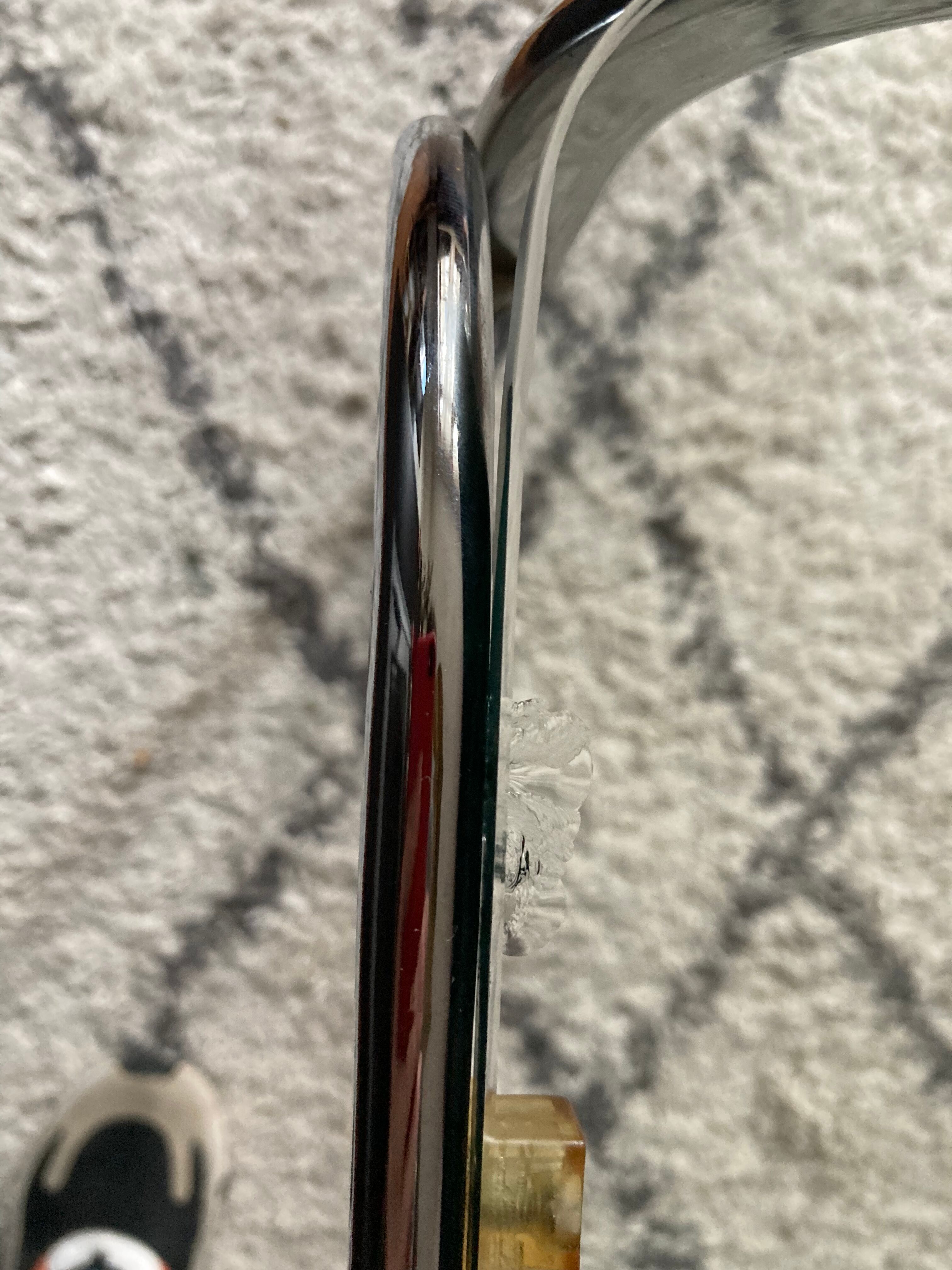 Coffee table in glass and chrome design 70s