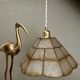 Vintage mother-of-pearl and brass lampshade pendant light