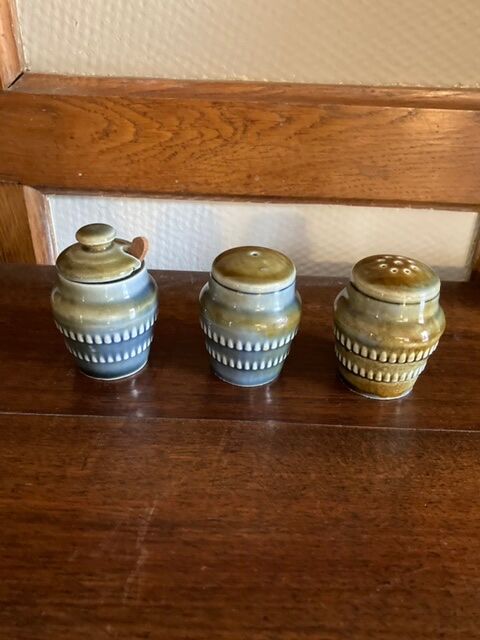 Vintage sandstone salt and pepper shaker