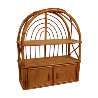 Rattan wall shelf