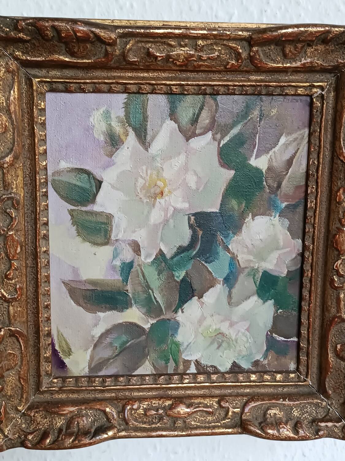 Oil painting, still life with roses