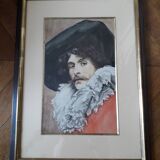 Tableau ancien signé représentant un mousquetaire