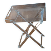 Table d'appoint pliante en plexiglas avec plateau amovible – Design vintage