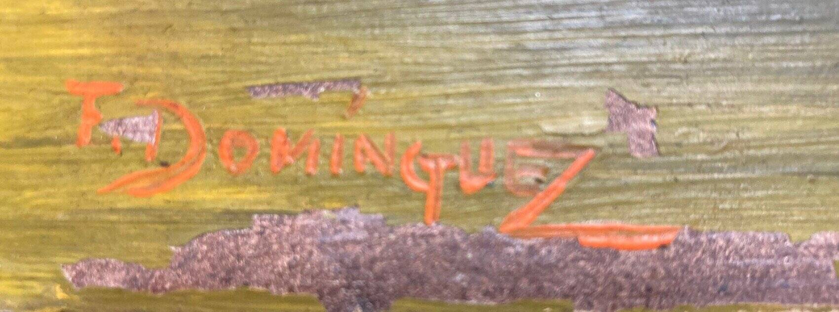 F. Domínguez, floral bodegones, 1945, oil on cardboard box, game of 2