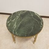 Round coffee table green marble neoclassical style - 60s