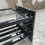 Coffee table year 80 Italian marble and glass
