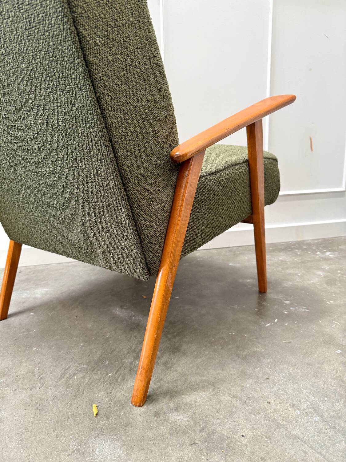 Scandinavian khaki armchair