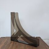 Vintage smoked plexiglass vinyl record holder / 70s