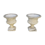 Pair of mediterranean vases in reconstructed stone