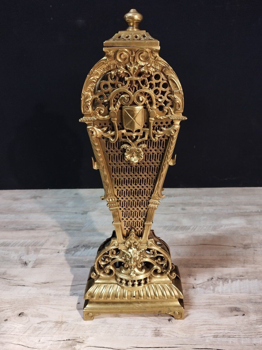 Napoleon III fan firewall in gilded bronze