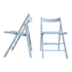 Blue folding chairs in lacquered wood