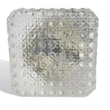 Square glass ceiling light with bubbles 1960's