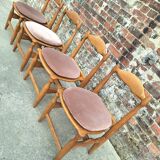 Set of 4 Guillerme and Chambron Charlotte model chairs, vintage seats
