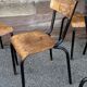 10 chaises d'école en métal et bois, 1960