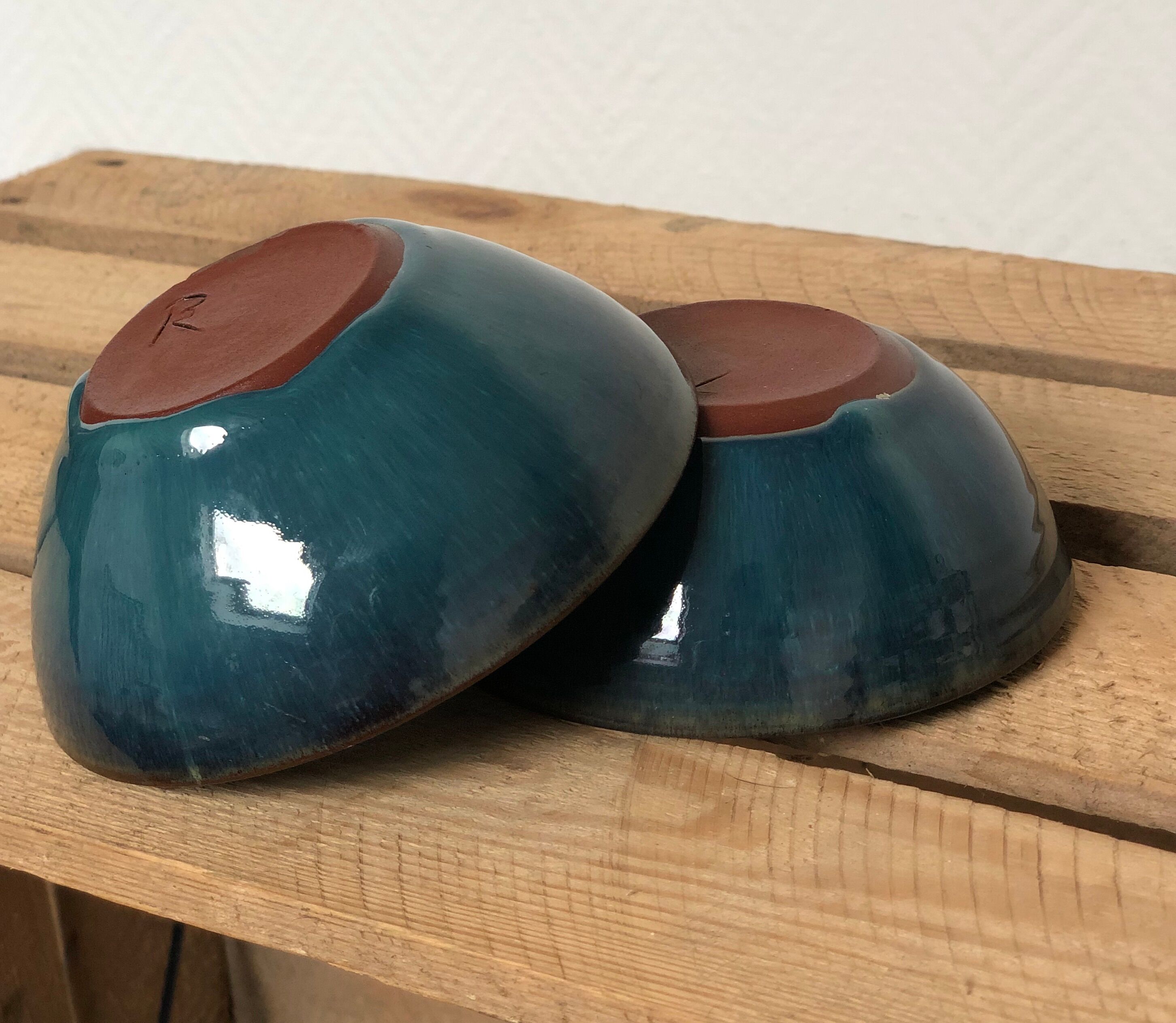 Duo aperitif cups Emmanuelle-blue sandstone