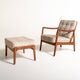 Model 109 Armchair by Ole Wanscher with Footstool, 1950s