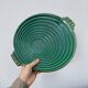 Round art deco green ceramic dish